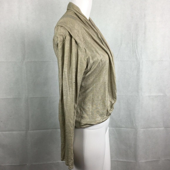Yigal‎ Azrouël Cardigan Womens Sz Small  Beige Knit Open Front Cardi Jacket - Picture 3 of 5